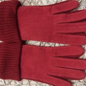 Thinsulate red suede gloves